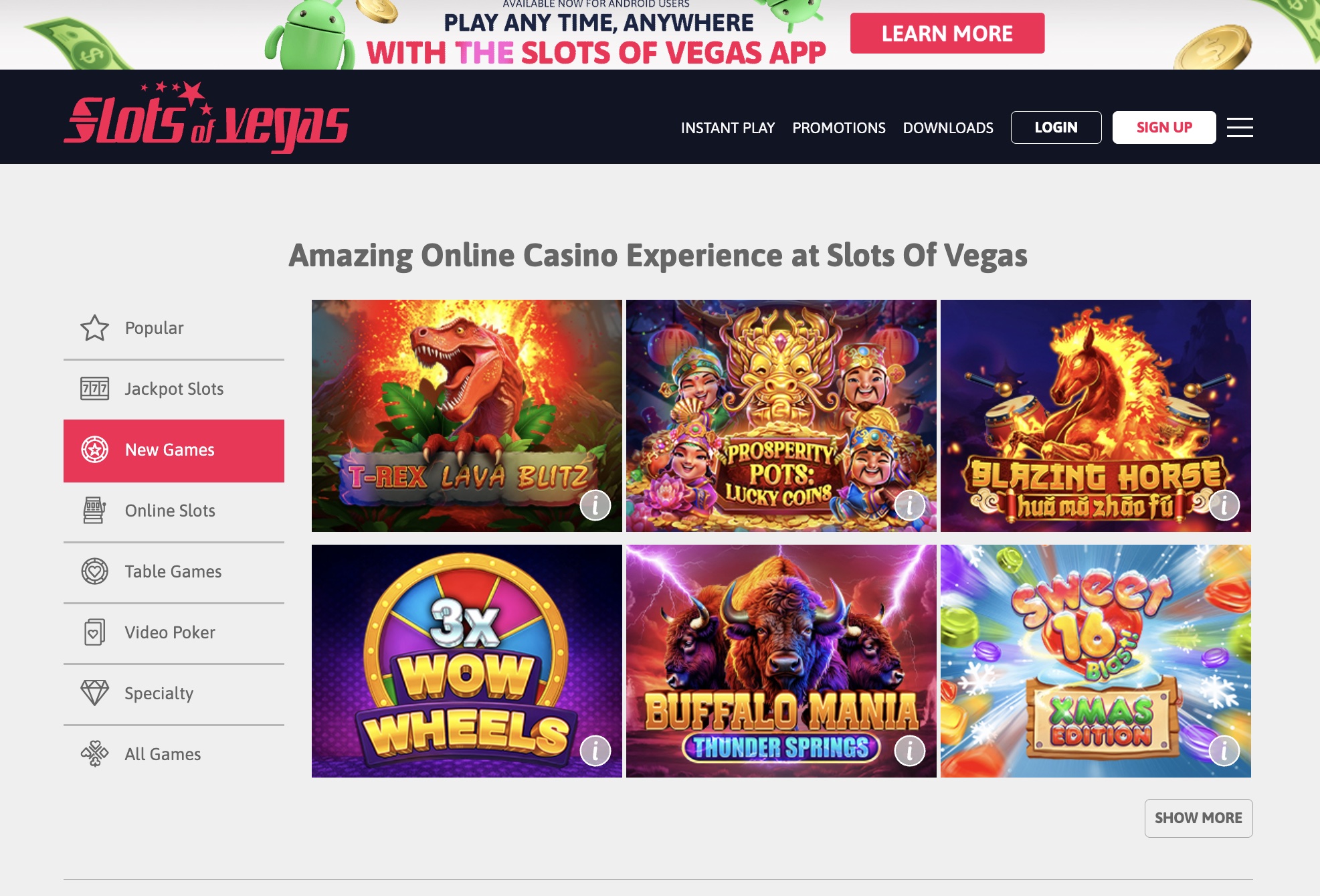 Slots of Vegas Florida Online Casino